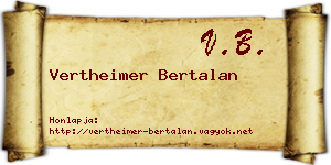 Vertheimer Bertalan névjegykártya